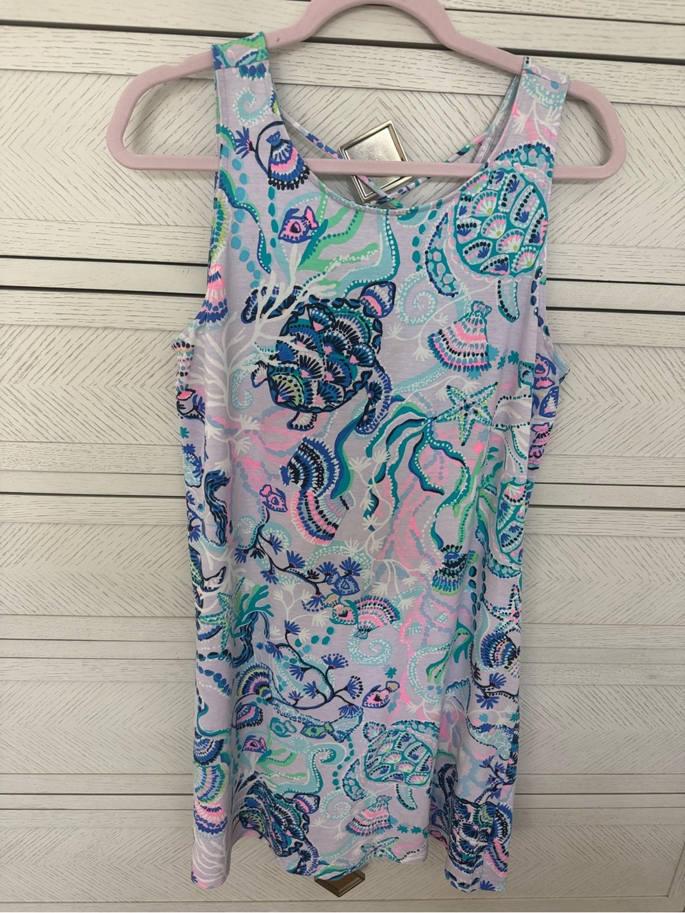 Lilly Pulitzer Pastel Seafoam & Navy Dress. Med